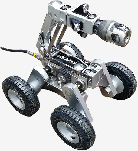 Kamerasonde sucht Schäden im Inneren der Rohre